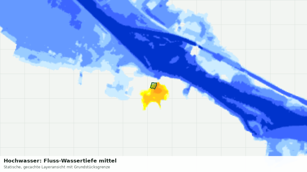 Statische Kartenansicht: Hochwasser: Fluss-Wassertiefe mittel