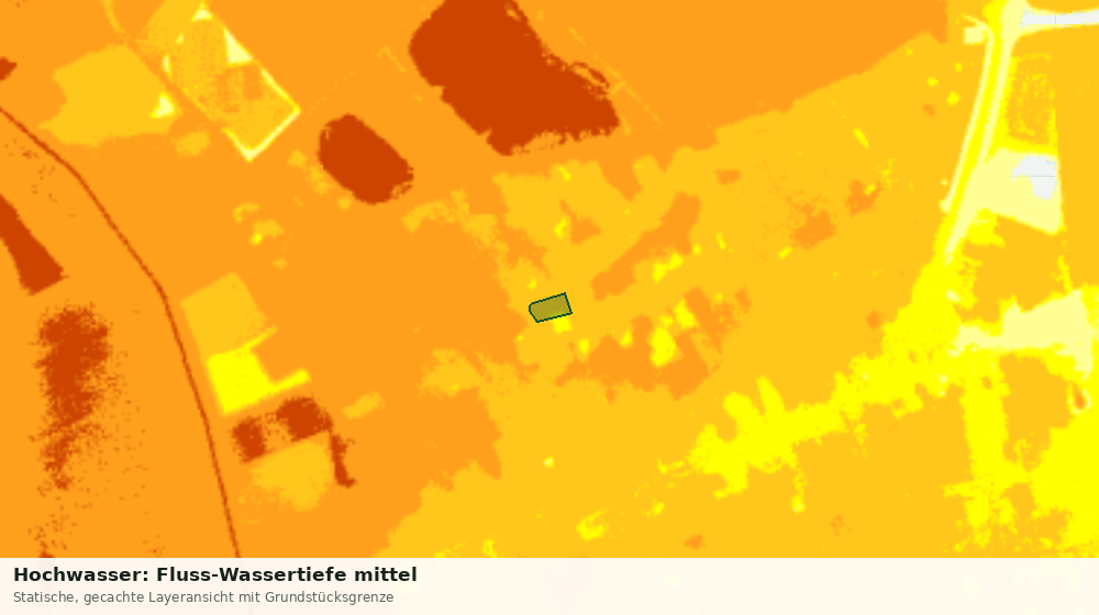 Statische Kartenansicht: Hochwasser: Fluss-Wassertiefe mittel