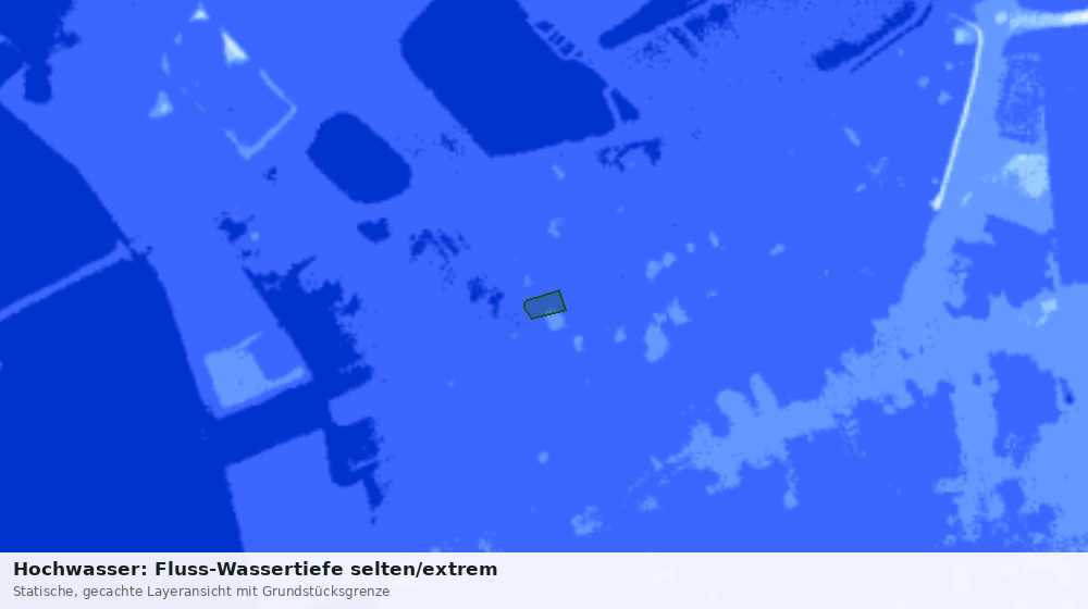 Statische Kartenansicht: Hochwasser: Fluss-Wassertiefe selten/extrem