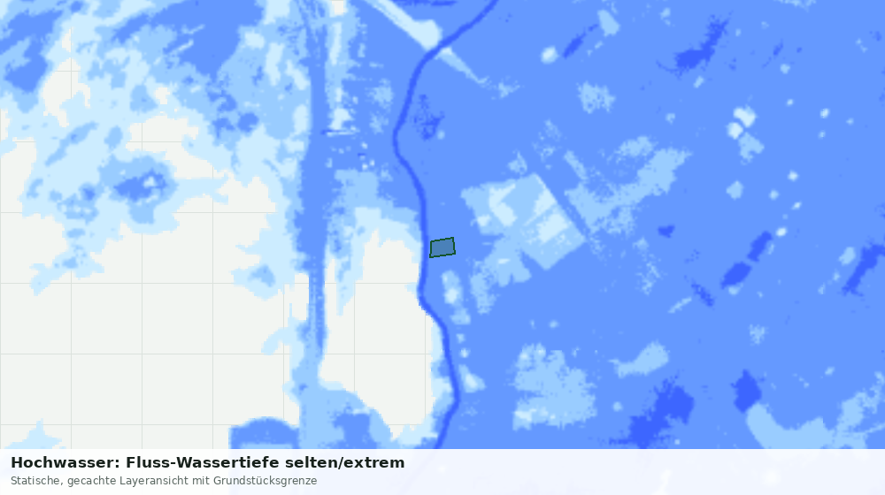 Statische Kartenansicht: Hochwasser: Fluss-Wassertiefe selten/extrem