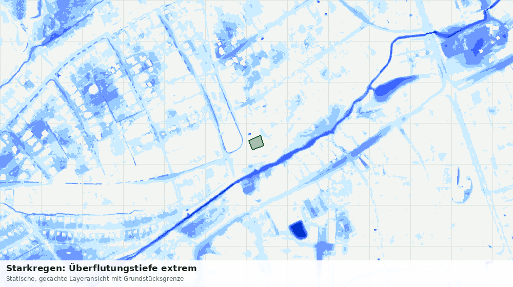 Statische Kartenansicht: Starkregen: Überflutungstiefe extrem