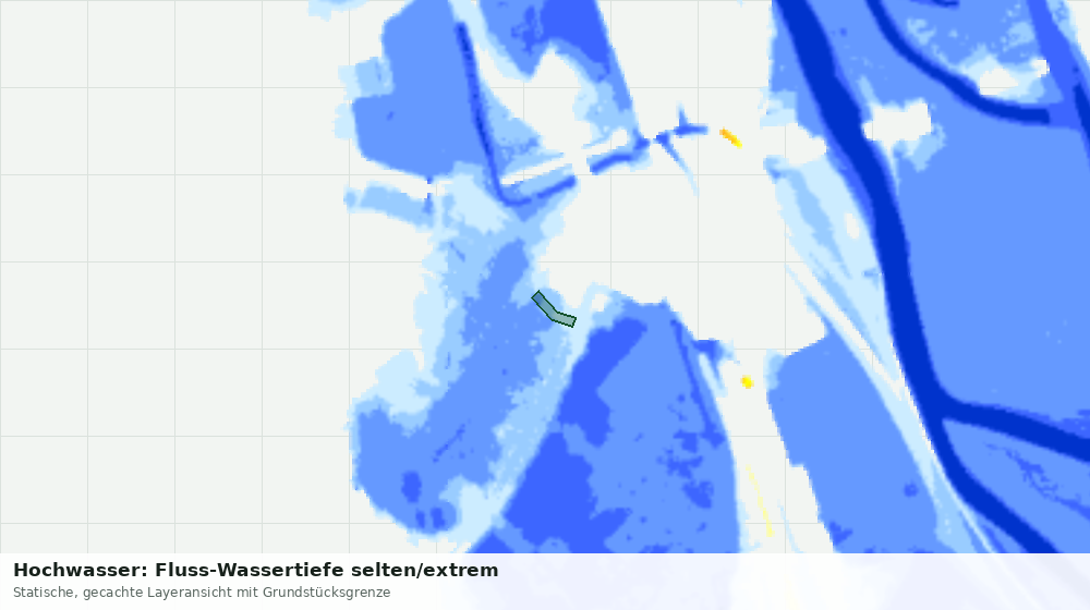 Statische Kartenansicht: Hochwasser: Fluss-Wassertiefe selten/extrem