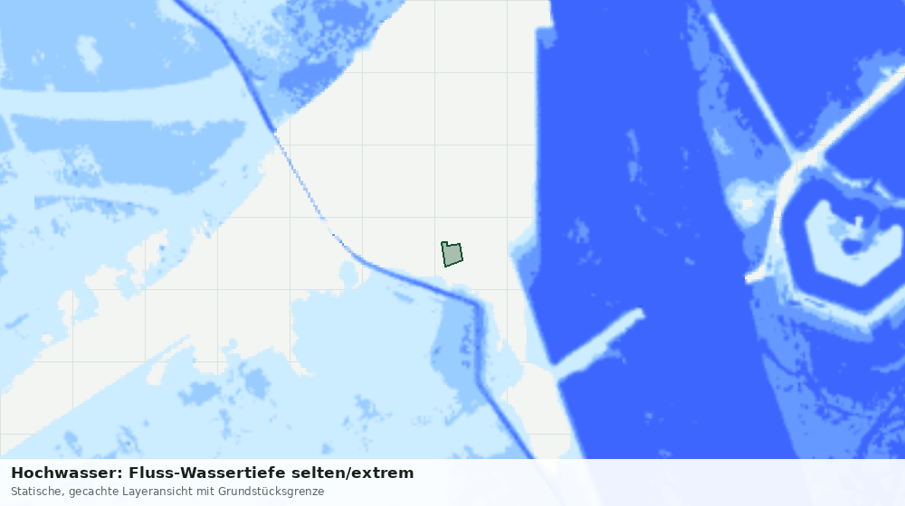 Statische Kartenansicht: Hochwasser: Fluss-Wassertiefe selten/extrem