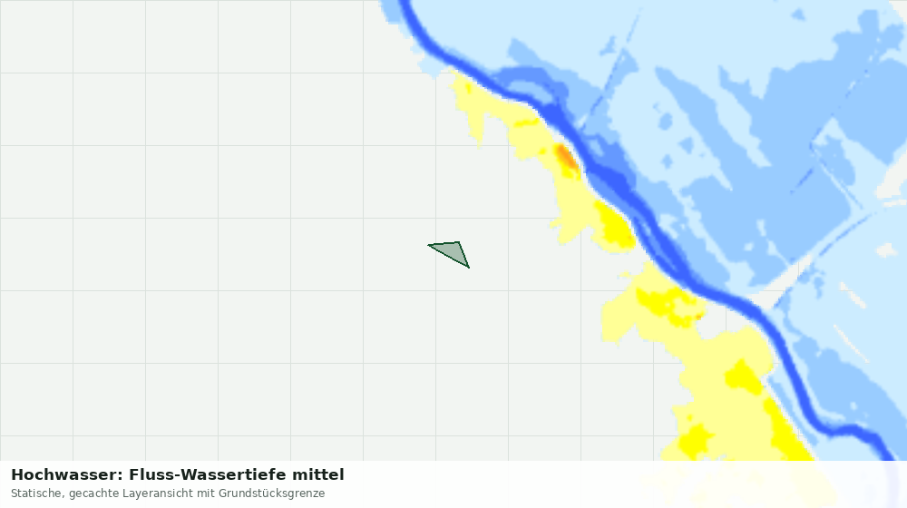 Statische Kartenansicht: Hochwasser: Fluss-Wassertiefe mittel