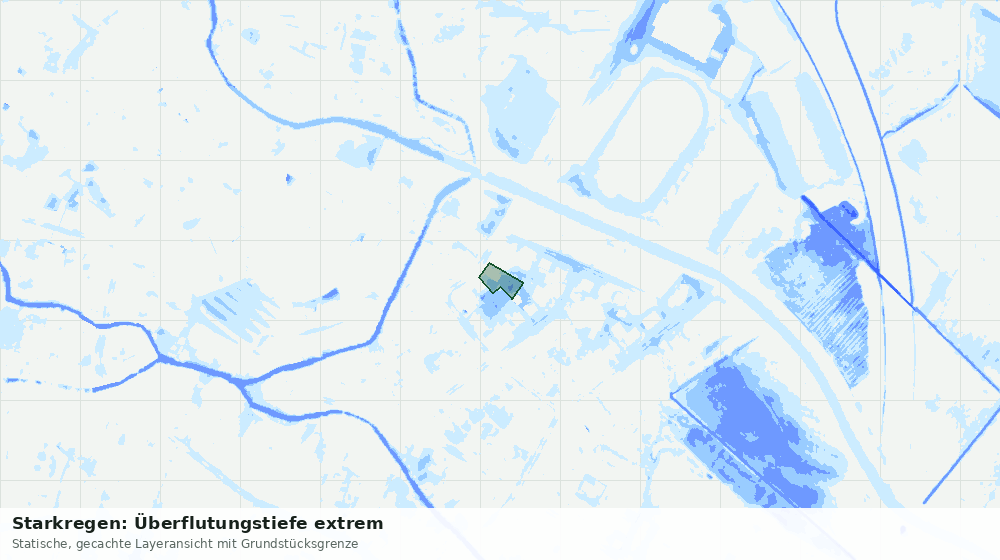 Statische Kartenansicht: Starkregen: Überflutungstiefe extrem