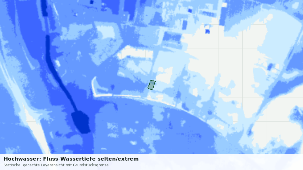 Statische Kartenansicht: Hochwasser: Fluss-Wassertiefe selten/extrem