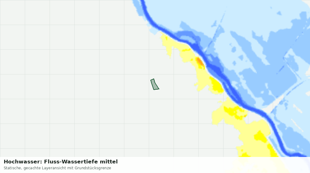 Statische Kartenansicht: Hochwasser: Fluss-Wassertiefe mittel