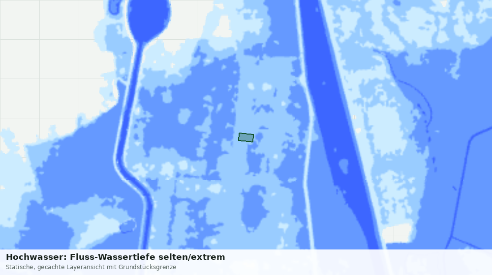 Statische Kartenansicht: Hochwasser: Fluss-Wassertiefe selten/extrem