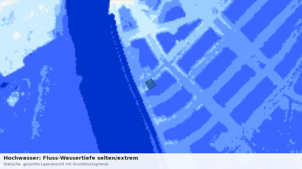 Statische Kartenansicht: Hochwasser: Fluss-Wassertiefe selten/extrem