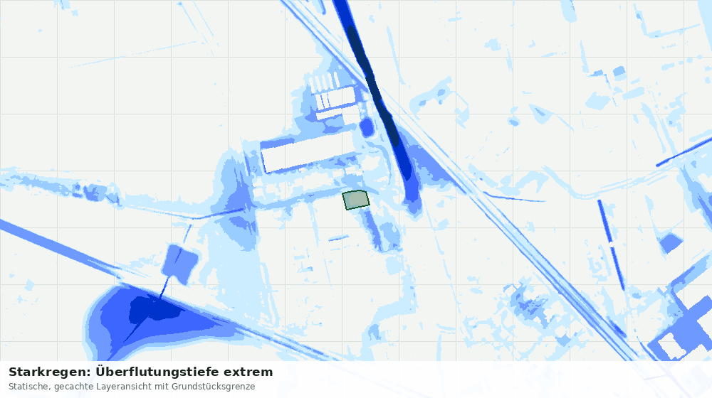 Statische Kartenansicht: Starkregen: Überflutungstiefe extrem