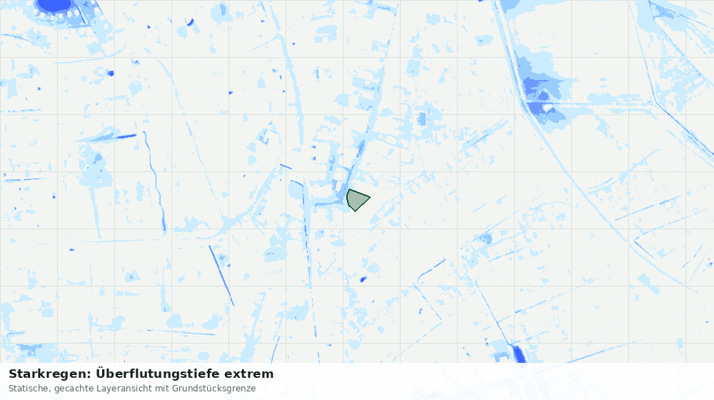 Statische Kartenansicht: Starkregen: Überflutungstiefe extrem