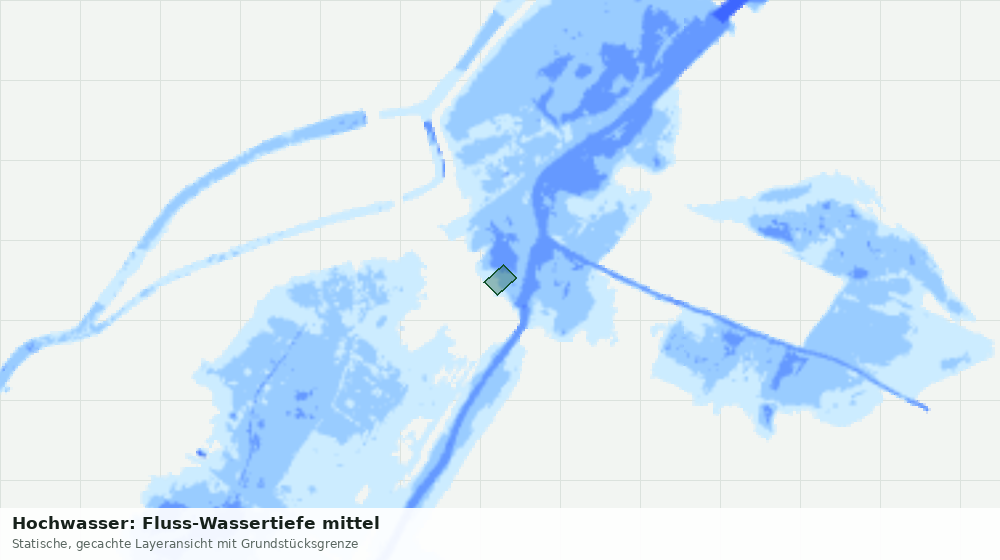 Statische Kartenansicht: Hochwasser: Fluss-Wassertiefe mittel