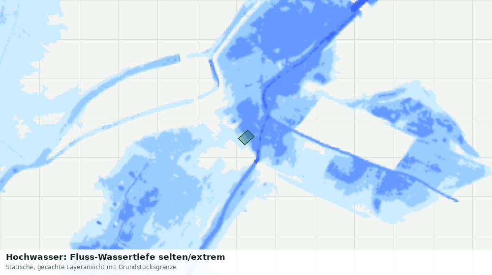 Statische Kartenansicht: Hochwasser: Fluss-Wassertiefe selten/extrem