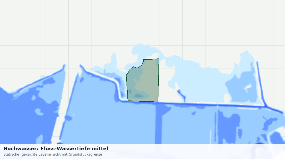 Statische Kartenansicht: Hochwasser: Fluss-Wassertiefe mittel