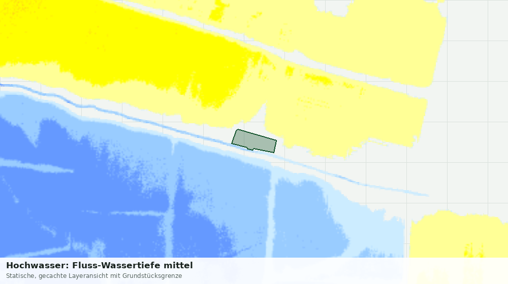 Statische Kartenansicht: Hochwasser: Fluss-Wassertiefe mittel