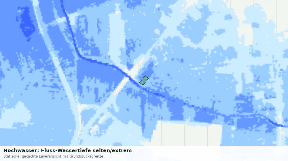 Statische Kartenansicht: Hochwasser: Fluss-Wassertiefe selten/extrem