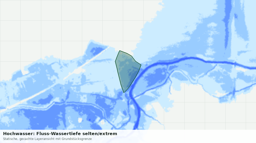 Statische Kartenansicht: Hochwasser: Fluss-Wassertiefe selten/extrem