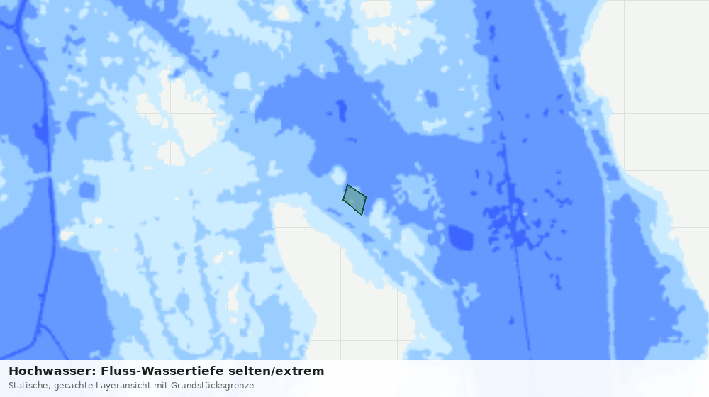Statische Kartenansicht: Hochwasser: Fluss-Wassertiefe selten/extrem