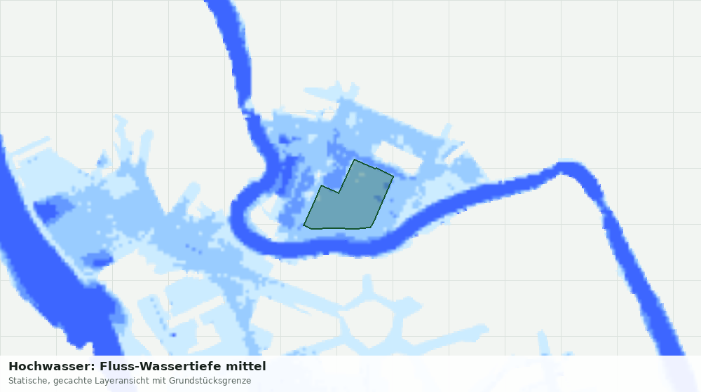 Statische Kartenansicht: Hochwasser: Fluss-Wassertiefe mittel