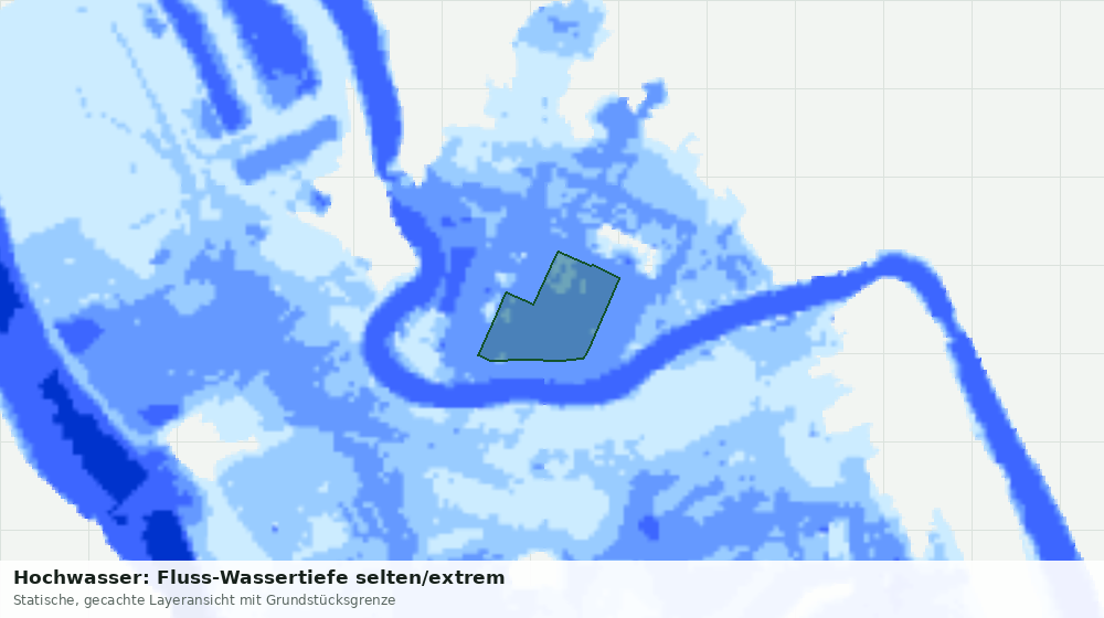 Statische Kartenansicht: Hochwasser: Fluss-Wassertiefe selten/extrem