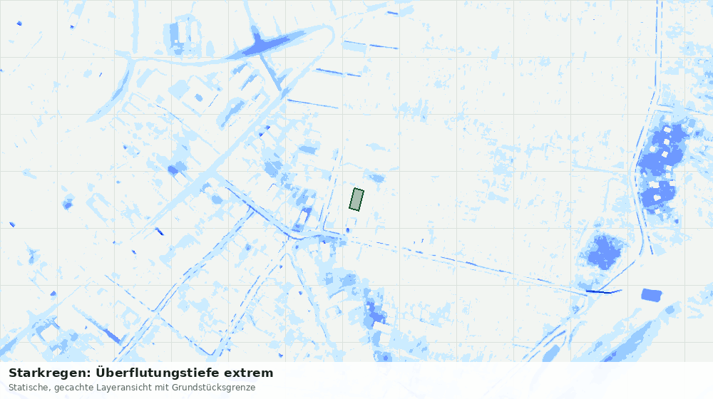 Statische Kartenansicht: Starkregen: Überflutungstiefe extrem