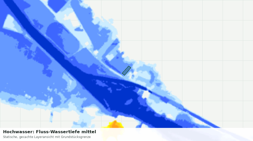 Statische Kartenansicht: Hochwasser: Fluss-Wassertiefe mittel