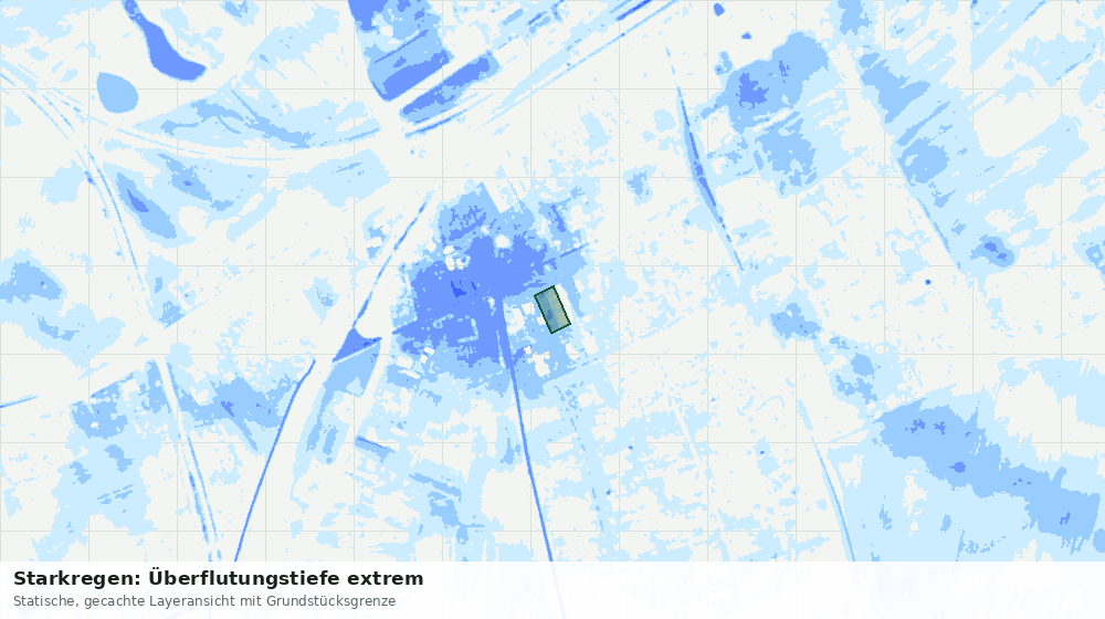 Statische Kartenansicht: Starkregen: Überflutungstiefe extrem