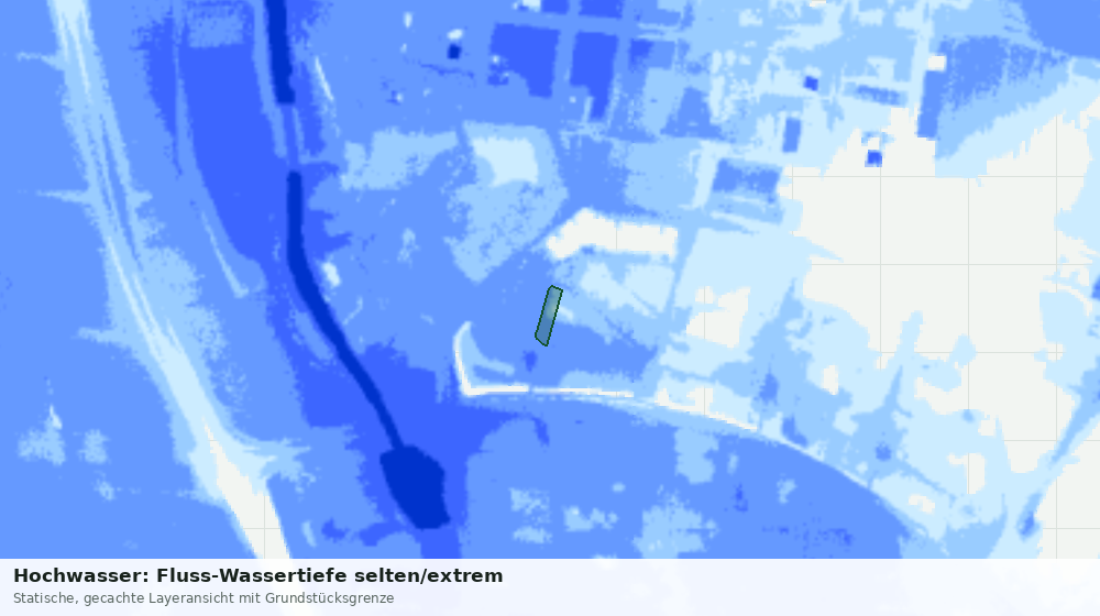 Statische Kartenansicht: Hochwasser: Fluss-Wassertiefe selten/extrem