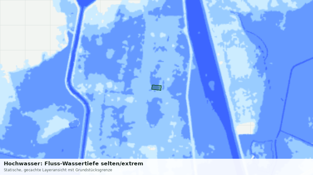 Statische Kartenansicht: Hochwasser: Fluss-Wassertiefe selten/extrem