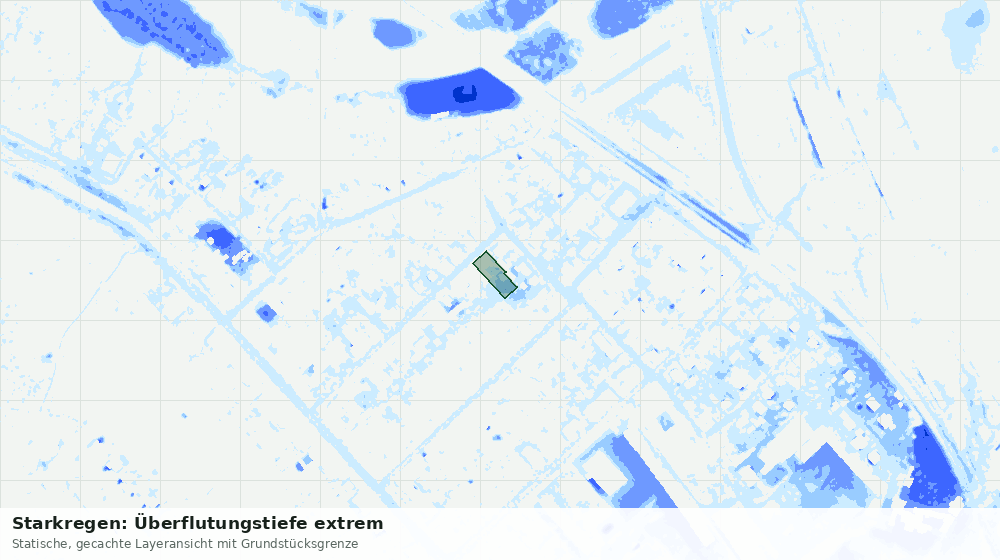 Statische Kartenansicht: Starkregen: Überflutungstiefe extrem