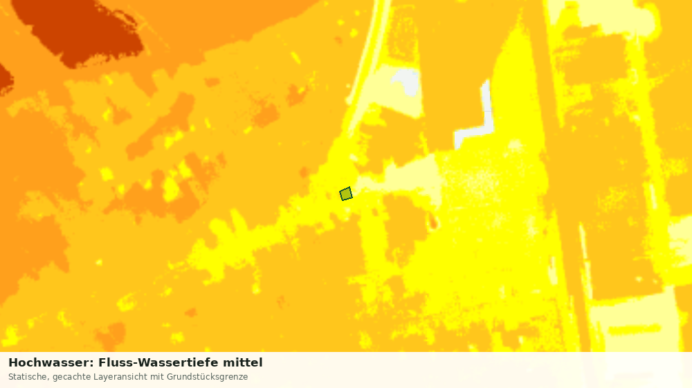 Statische Kartenansicht: Hochwasser: Fluss-Wassertiefe mittel