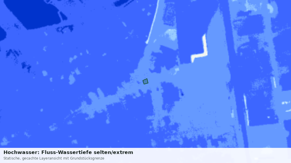 Statische Kartenansicht: Hochwasser: Fluss-Wassertiefe selten/extrem