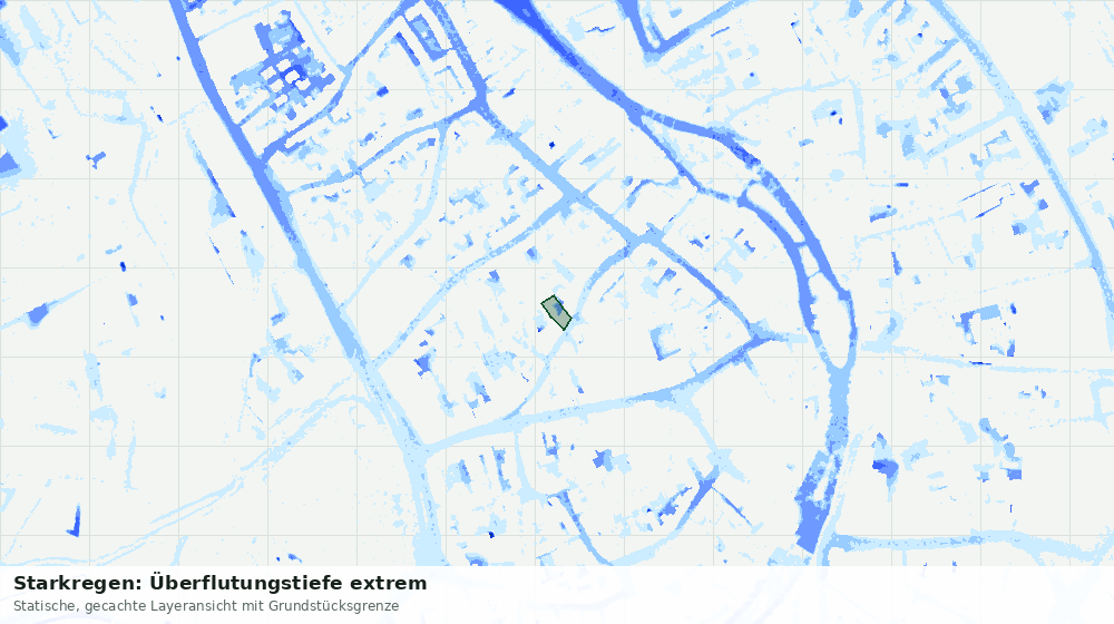 Statische Kartenansicht: Starkregen: Überflutungstiefe extrem