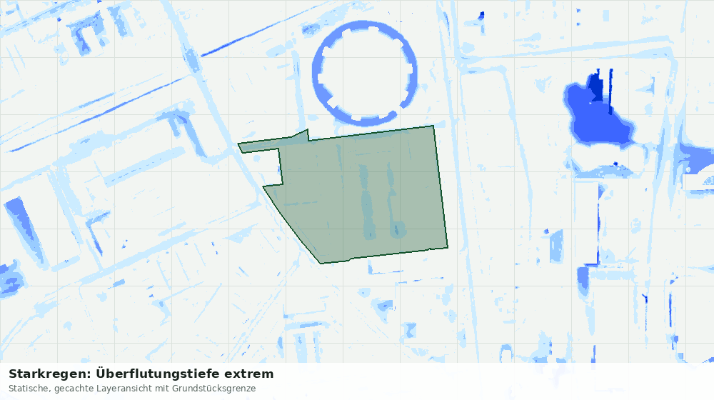 Statische Kartenansicht: Starkregen: Überflutungstiefe extrem