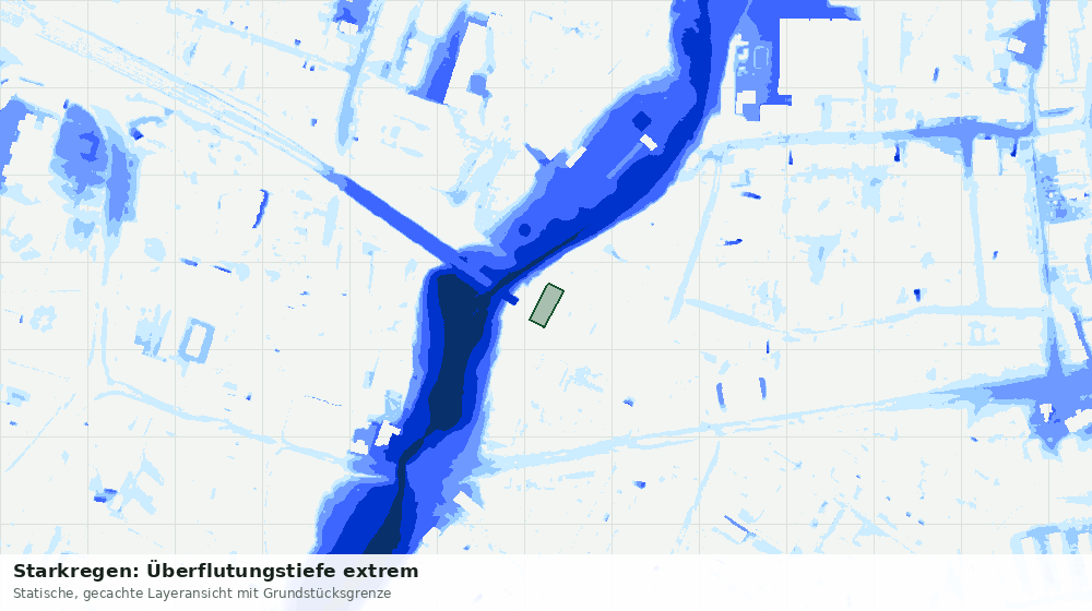 Statische Kartenansicht: Starkregen: Überflutungstiefe extrem