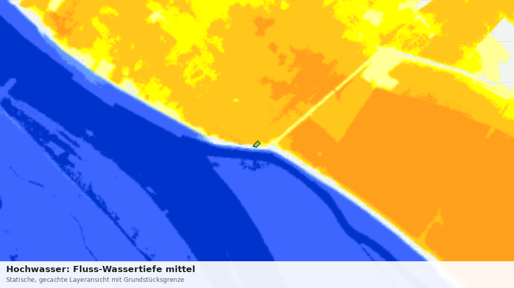 Statische Kartenansicht: Hochwasser: Fluss-Wassertiefe mittel