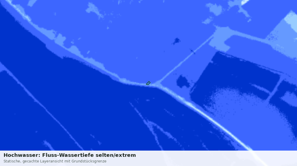 Statische Kartenansicht: Hochwasser: Fluss-Wassertiefe selten/extrem