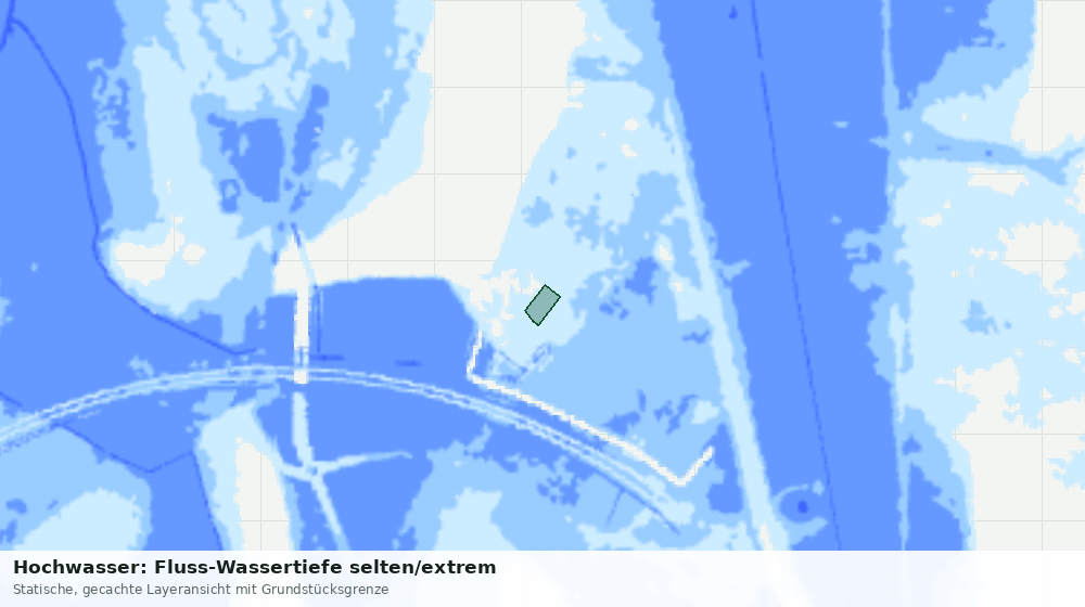 Statische Kartenansicht: Hochwasser: Fluss-Wassertiefe selten/extrem