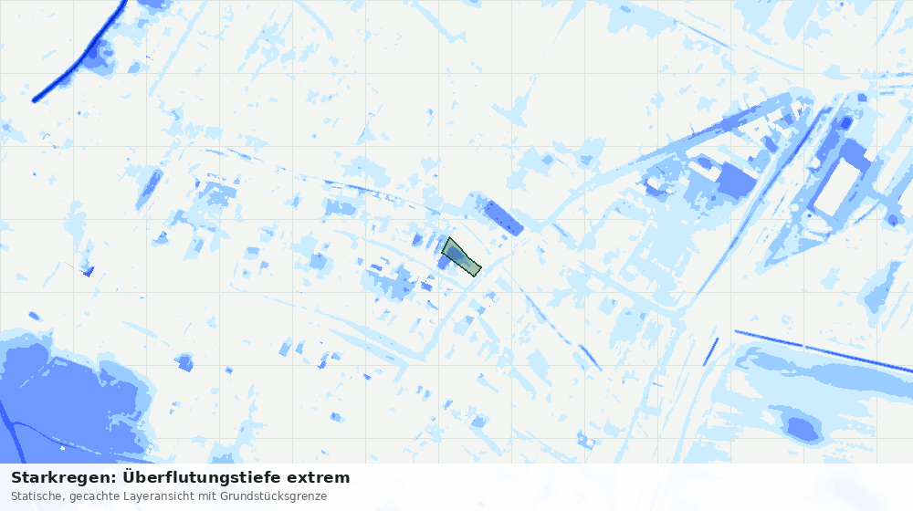 Statische Kartenansicht: Starkregen: Überflutungstiefe extrem