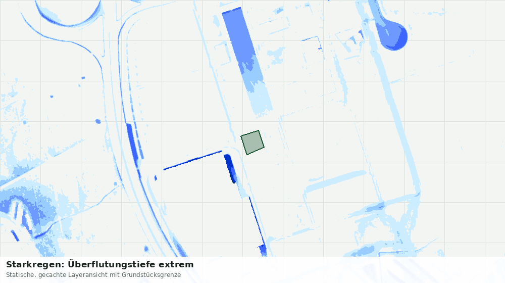 Statische Kartenansicht: Starkregen: Überflutungstiefe extrem