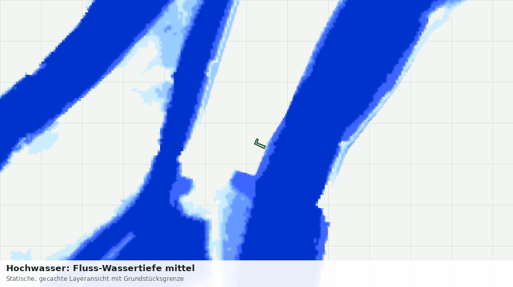 Statische Kartenansicht: Hochwasser: Fluss-Wassertiefe mittel