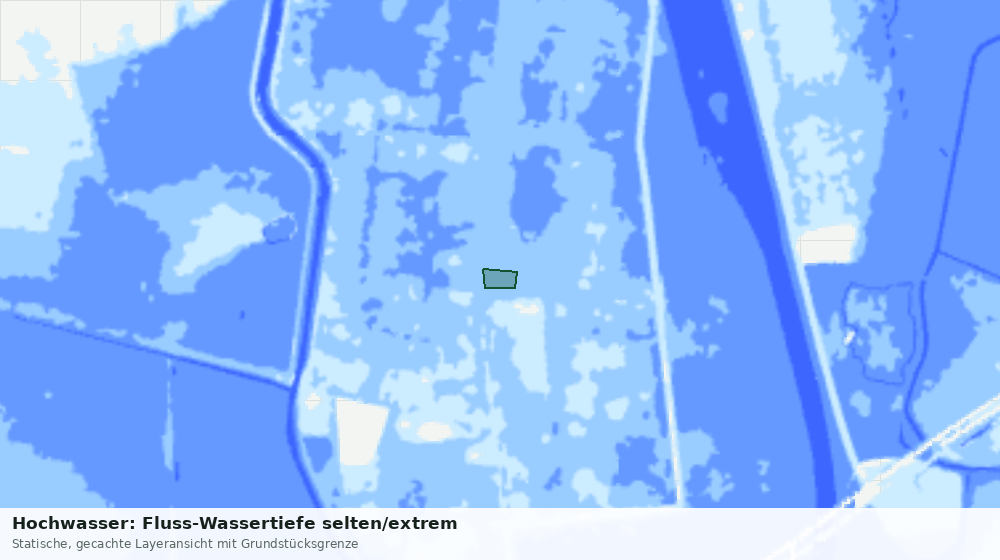 Statische Kartenansicht: Hochwasser: Fluss-Wassertiefe selten/extrem