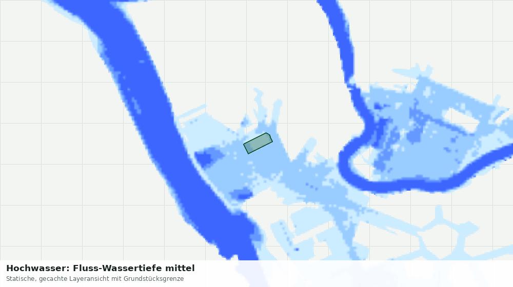 Statische Kartenansicht: Hochwasser: Fluss-Wassertiefe mittel