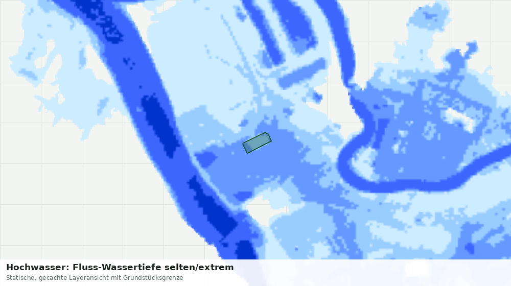 Statische Kartenansicht: Hochwasser: Fluss-Wassertiefe selten/extrem