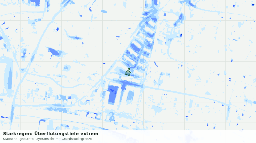 Statische Kartenansicht: Starkregen: Überflutungstiefe extrem
