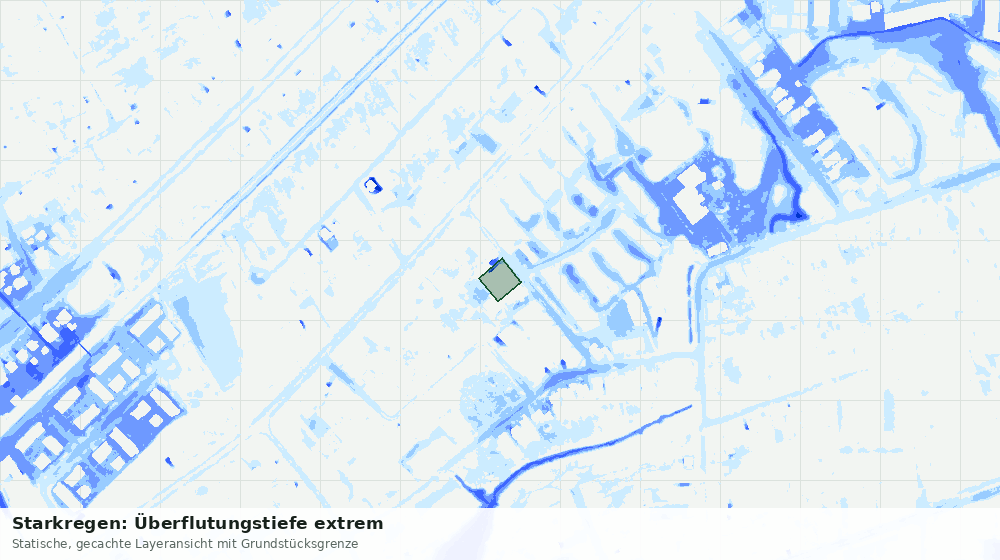 Statische Kartenansicht: Starkregen: Überflutungstiefe extrem