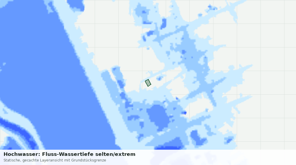 Statische Kartenansicht: Hochwasser: Fluss-Wassertiefe selten/extrem