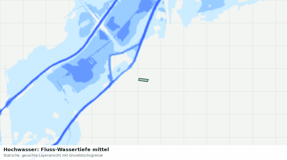 Statische Kartenansicht: Hochwasser: Fluss-Wassertiefe mittel