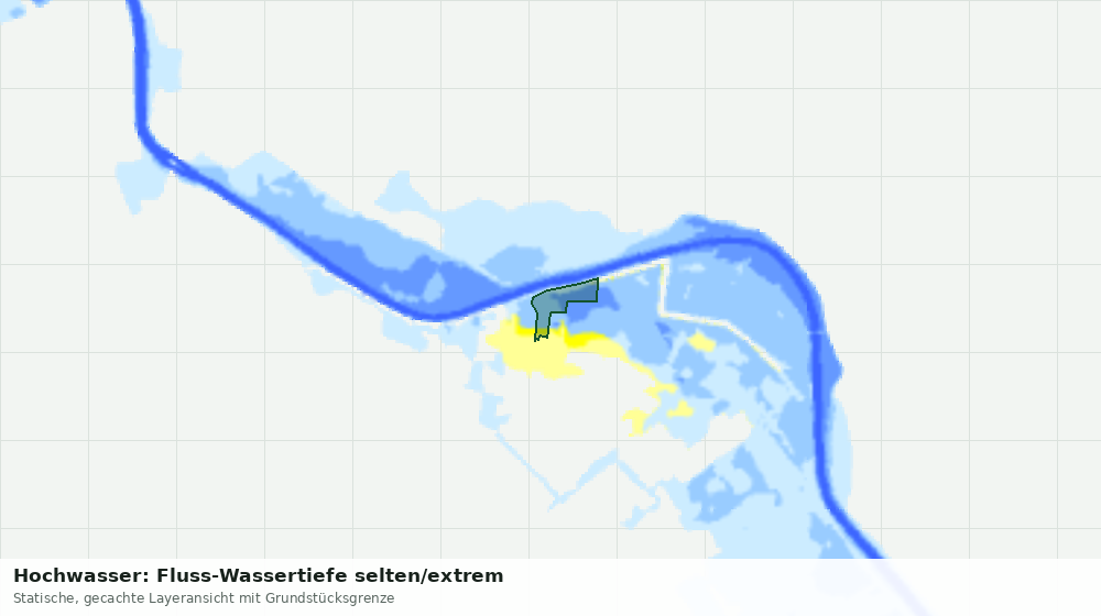 Statische Kartenansicht: Hochwasser: Fluss-Wassertiefe selten/extrem