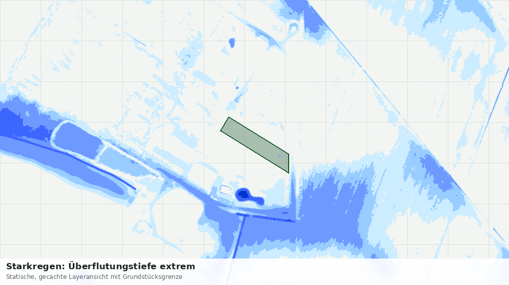 Statische Kartenansicht: Starkregen: Überflutungstiefe extrem